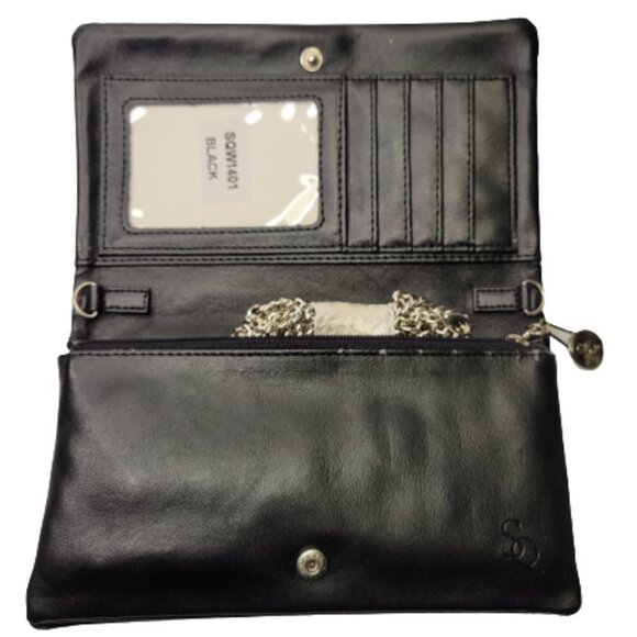 Crossbody Black Wallet Travel Holiday Wallet - Picture 3 of 14